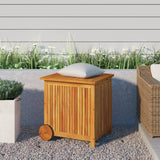 Garten-Aufbewahrungsbox mit Rollen 60x50x58 cm Akazienholz