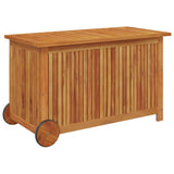 Boîte de rangement de jardin avec roues 90x50x58 cm Bois acacia