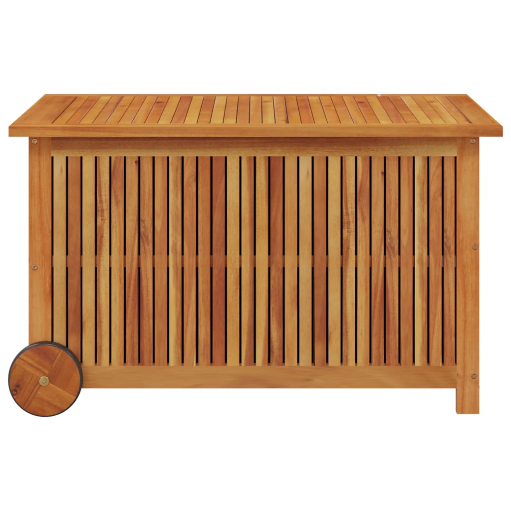 Boîte de rangement de jardin avec roues 90x50x58 cm Bois acacia