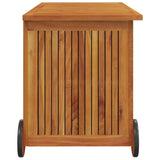 Boîte de rangement de jardin avec roues 90x50x58 cm Bois acacia