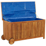 Garten-Aufbewahrungsbox mit Rollen, 113 x 50 x 58 cm, Akazienholz