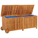 Boîte de rangement de jardin avec roues 150x50x58cm bois acacia