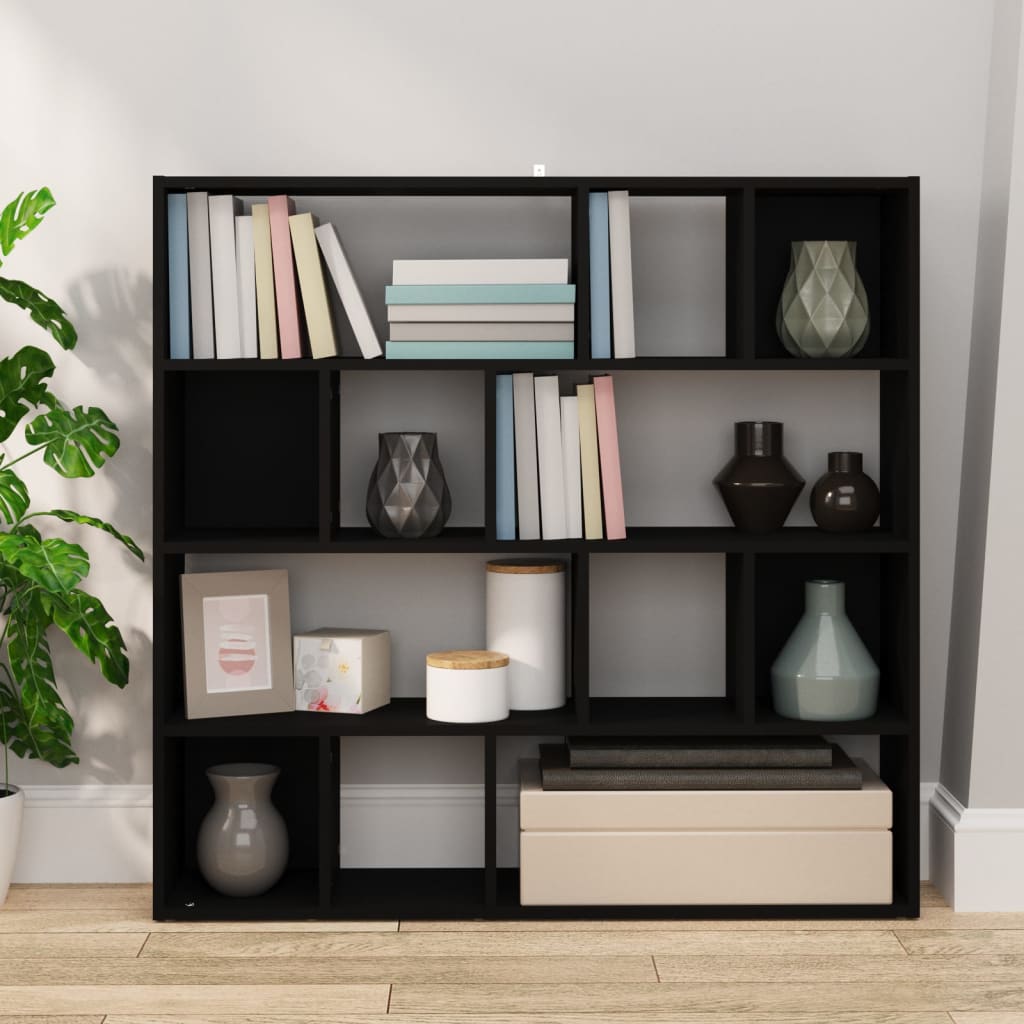 Bookcase/Partition wall Black 105x24x102 cm