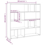 Bookcase/Partition wall Black 105x24x102 cm