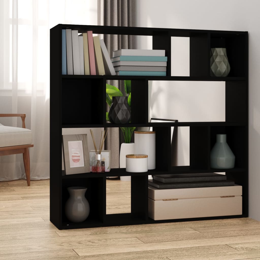 Bookcase/Partition wall Black 105x24x102 cm