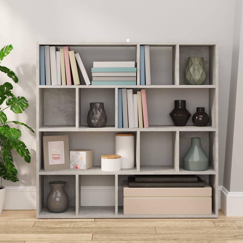 Bookcase/Room Divider Concrete Grey 105x24x102 cm