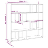 Bookcase/Room Divider Concrete Grey 105x24x102 cm