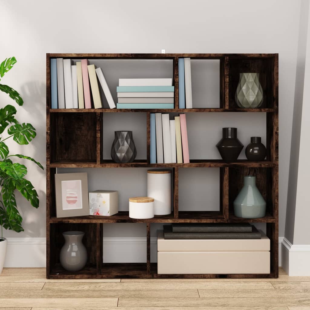 Bookcase/Room Divider Smoked Oak 105x24x102 cm