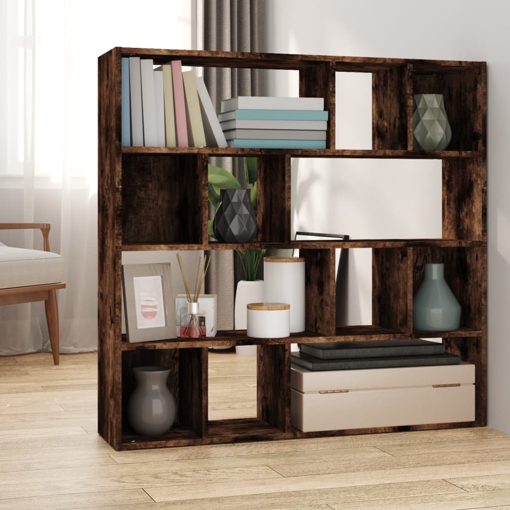 Bookcase/Room Divider Smoked Oak 105x24x102 cm