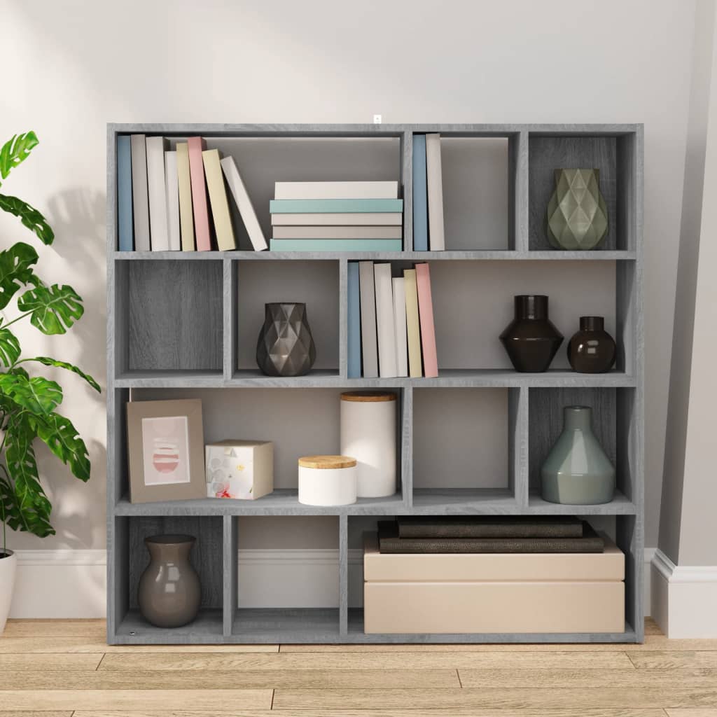 Sonoma Grey Bookcase/Room Divider 105x24x102 cm