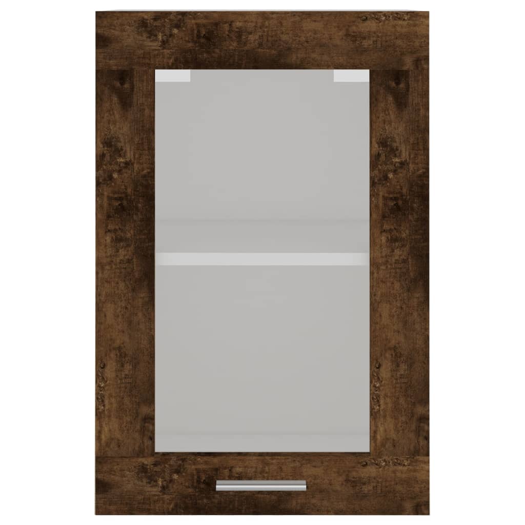 Armoire en verre suspendue Chêne fumé 40x31x60 cm