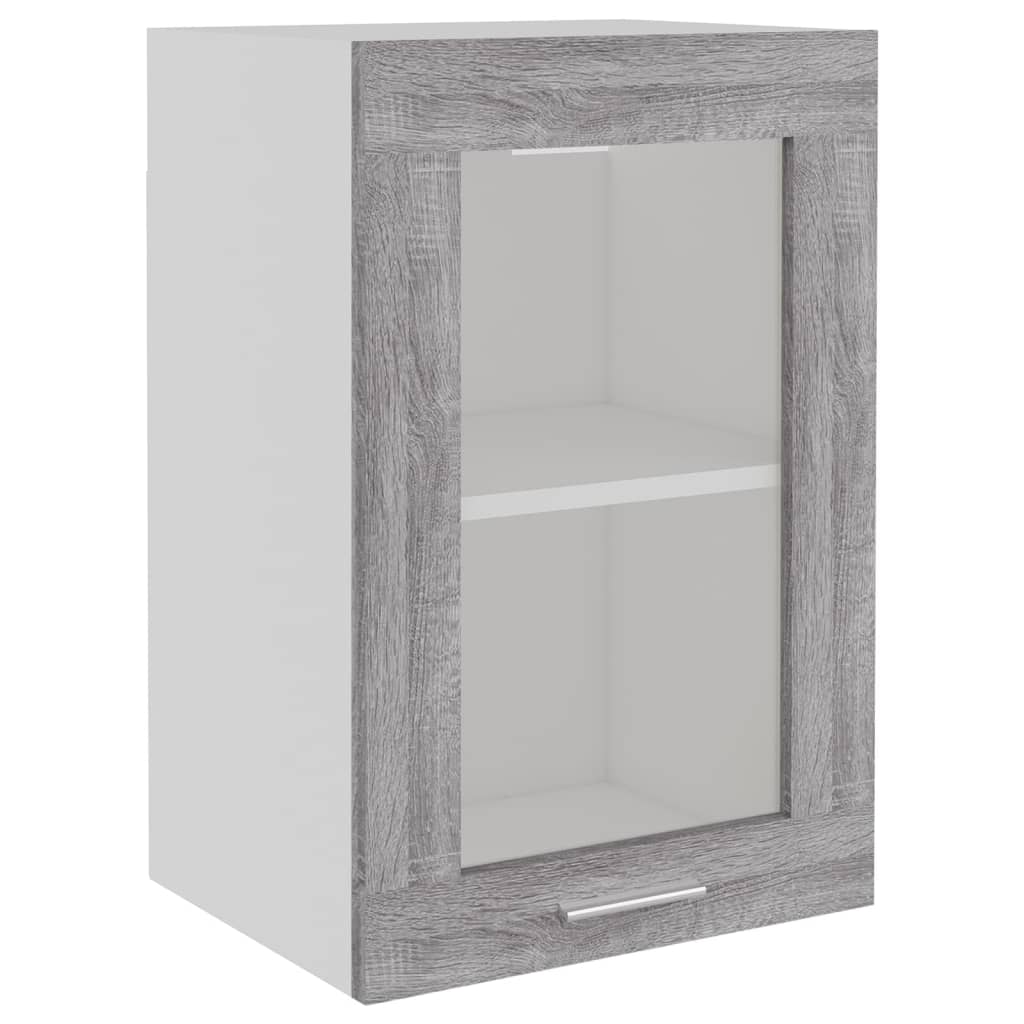 Armoire vitrée suspendue Sonoma gris 40x31x60cm Bois ingénierie