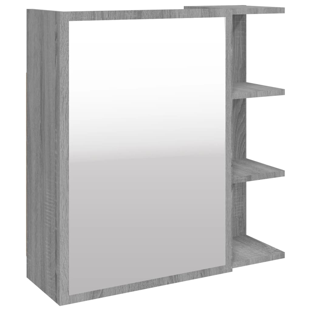 Sonoma gray bathroom mirror cabinet 62.5x20.5x64 cm