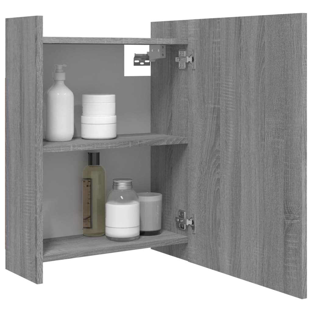 Sonoma gray bathroom mirror cabinet 62.5x20.5x64 cm