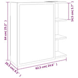 Sonoma gray bathroom mirror cabinet 62.5x20.5x64 cm