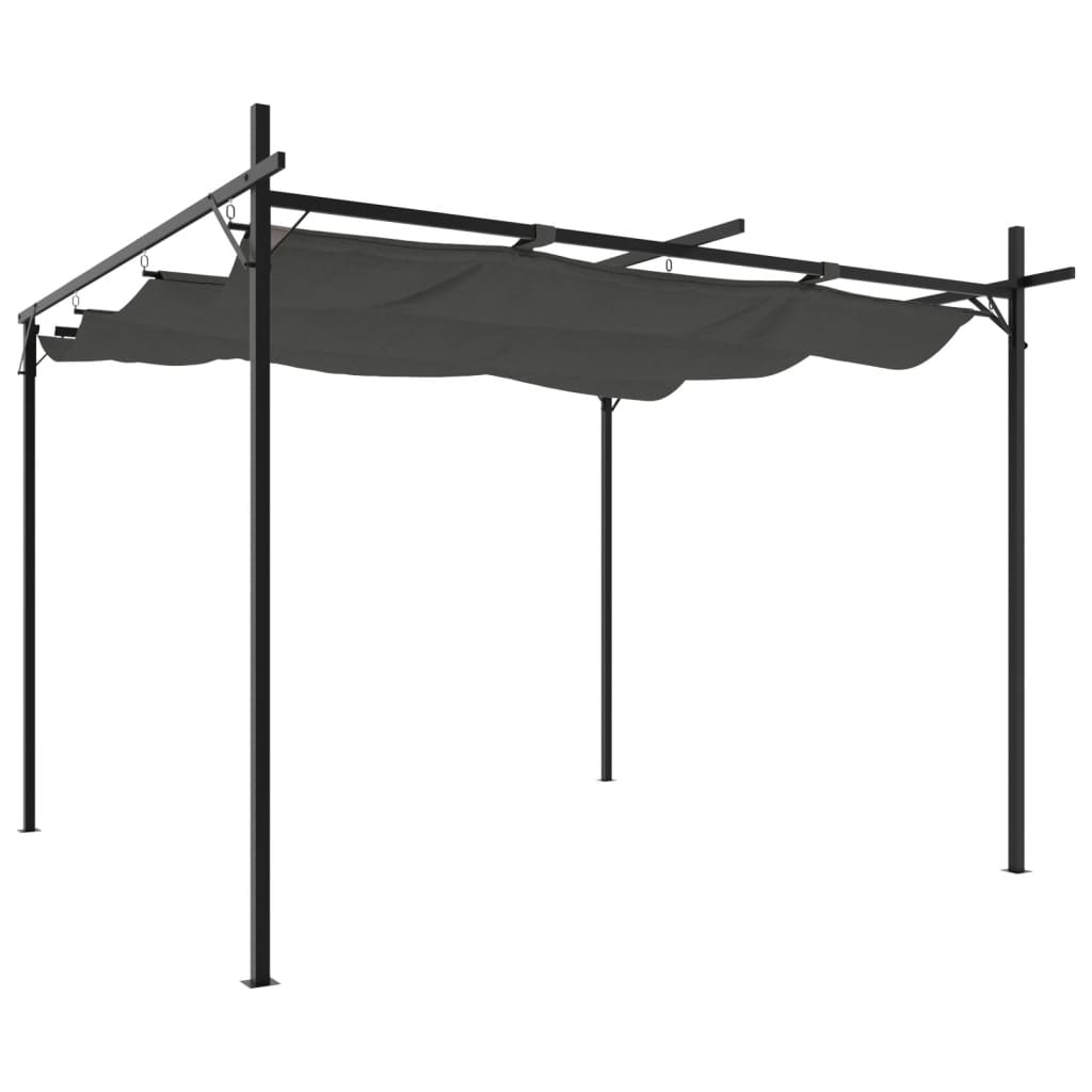 Pergola avec toit rétractable anthracite 295x292x230 cm