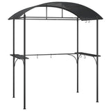 Gazebo BBQ et étagères latérales anthracite 220x115x230cm acier