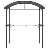 Gazebo BBQ et étagères latérales anthracite 220x115x230cm acier