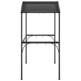 Gazebo BBQ et étagères latérales anthracite 220x115x230cm acier