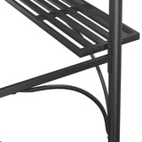 Gazebo BBQ et étagères latérales anthracite 220x115x230cm acier