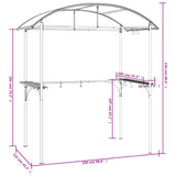 Gazebo BBQ et étagères latérales anthracite 220x115x230cm acier