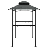 Gazebo BBQ et étagères latérales anthracite 240x150x243cm acier