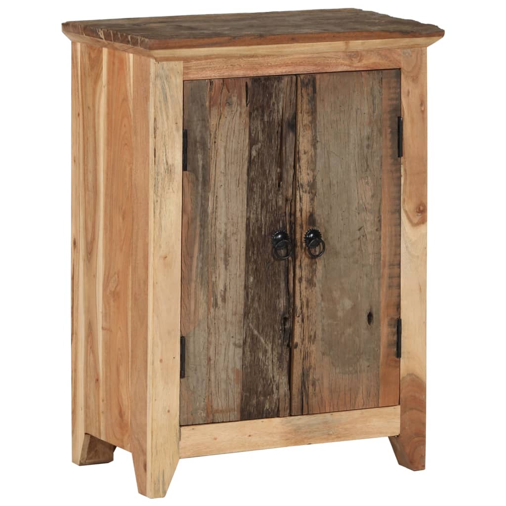 Buffet 55x33x75 cm bois massif d'acacia et bois de récupération