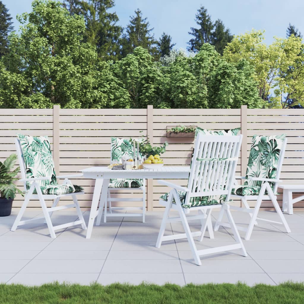 Coussins de chaise de jardin à dossier haut lot de 4 tissu