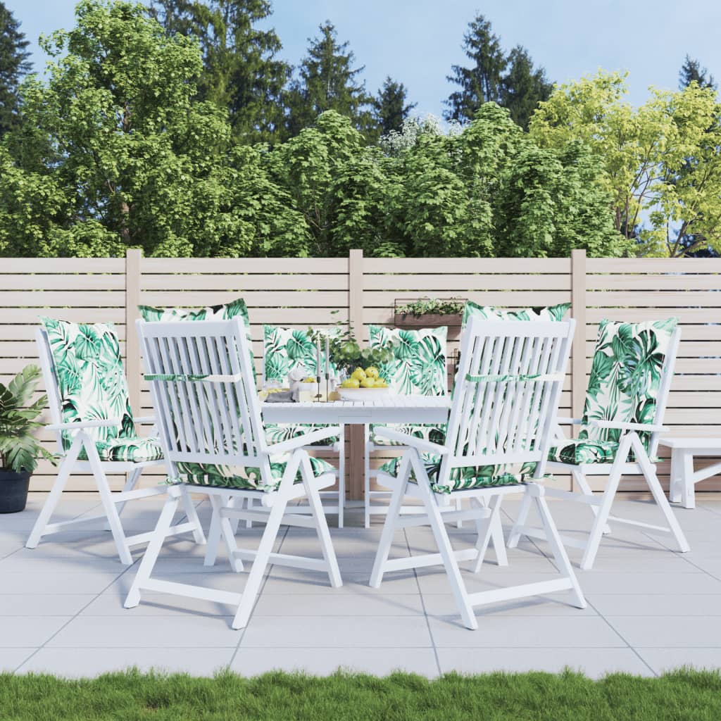 Coussins de chaise de jardin à dossier haut lot de 6 tissu