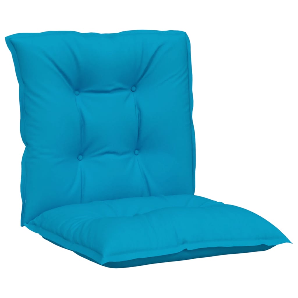 Coussins de chaise de jardin à dossier bas lot de 4 bleu