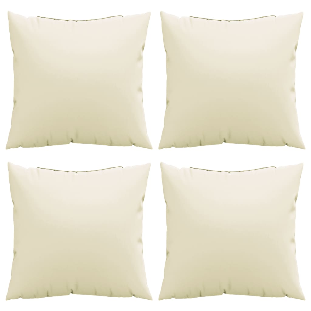 Coussins de canapé lot de 4 crème 40x40 cm tissu