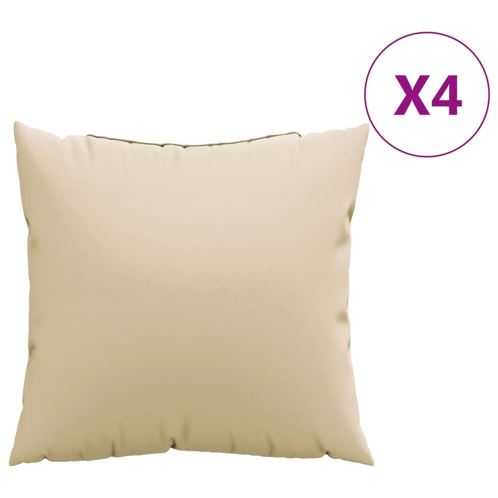 Coussins de canapé lot de 4 beige 40x40 cm tissu