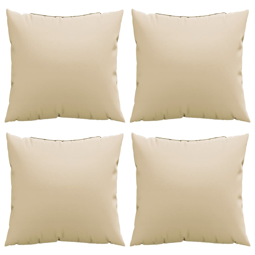 Coussins de canapé lot de 4 beige 40x40 cm tissu