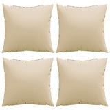 Coussins de canapé lot de 4 beige 40x40 cm tissu