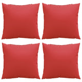 Coussins de canapé lot de 4 rouge 40x40 cm tissu