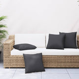 Coussins de canapé lot de 4 noir 40x40 cm tissu