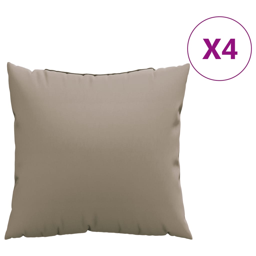 Coussins de canapé lot de 4 taupe 40x40 cm tissu