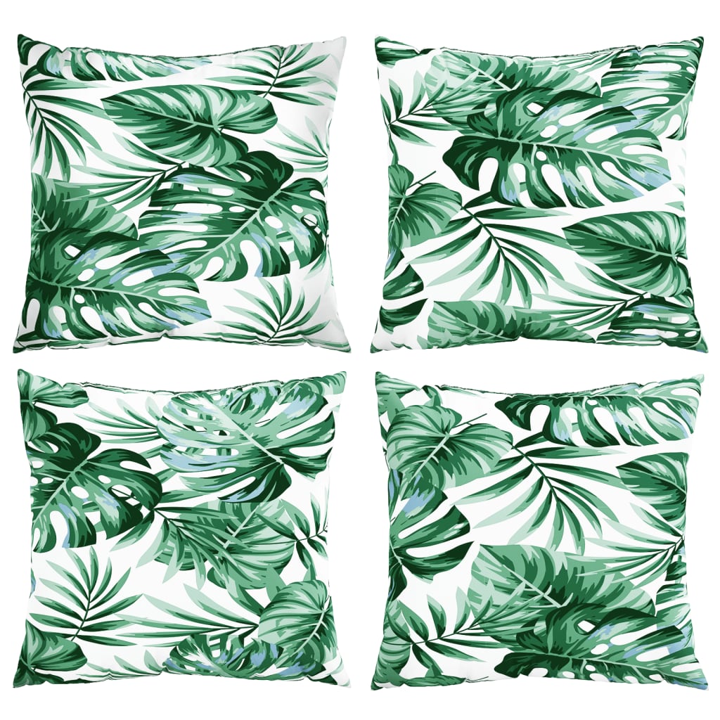 Coussins de canapé lot de 4 motif de feuilles 40x40 cm tissu