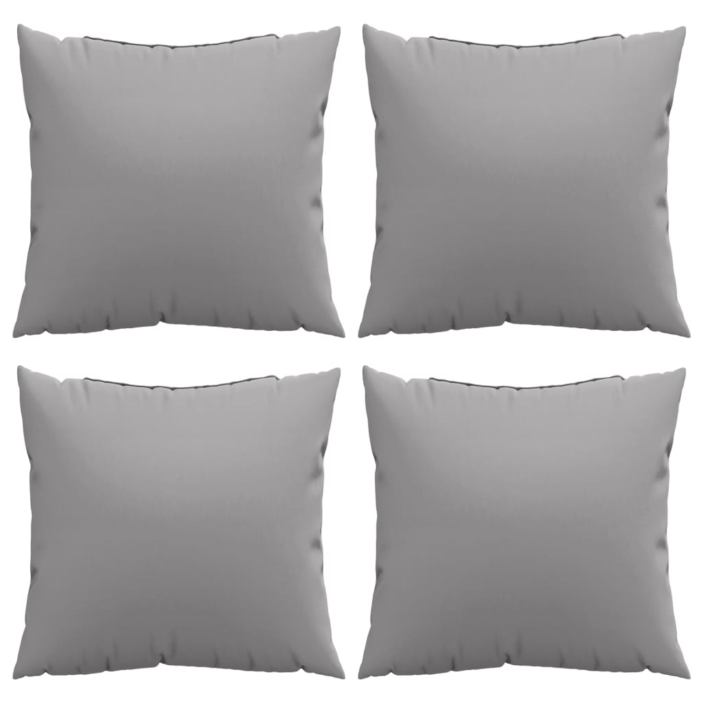 Coussins de canapé lot de 4 gris 50x50 cm tissu