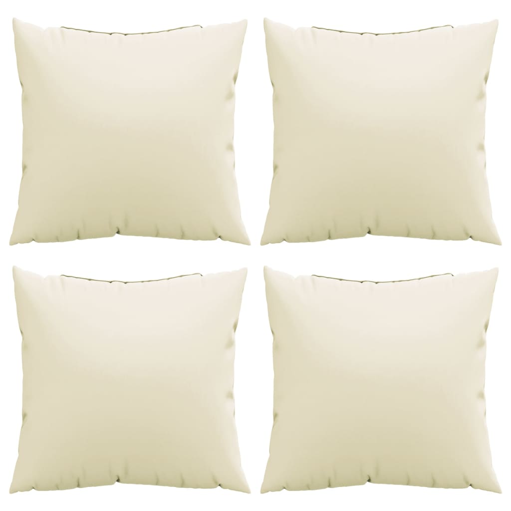 Coussins de canapé lot de 4 crème 50x50 cm tissu