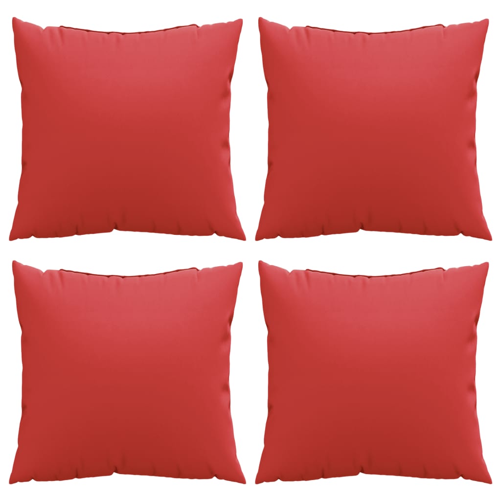 Coussins de canapé lot de 4 rouge 50x50 cm tissu