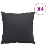 Coussins de canapé lot de 4 noir 50x50 cm tissu