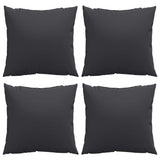 Coussins de canapé lot de 4 noir 50x50 cm tissu