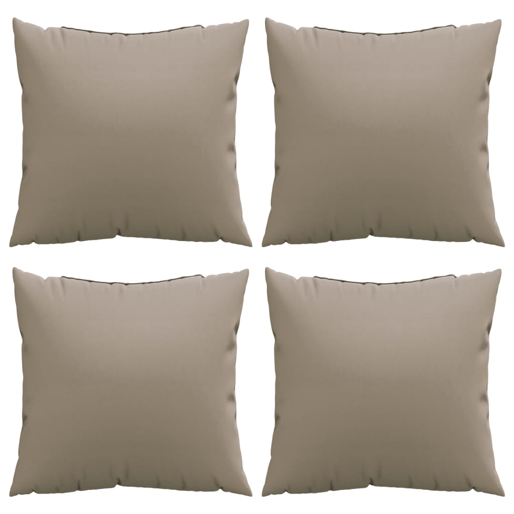 Coussins de canapé lot de 4 taupe 50x50 cm tissu