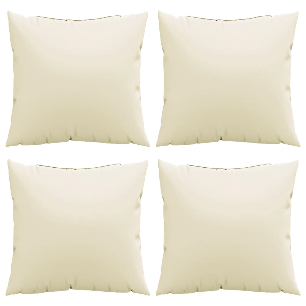 Coussins de canapé lot de 4 crème 60x60 cm tissu