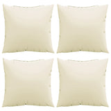 Coussins de canapé lot de 4 crème 60x60 cm tissu