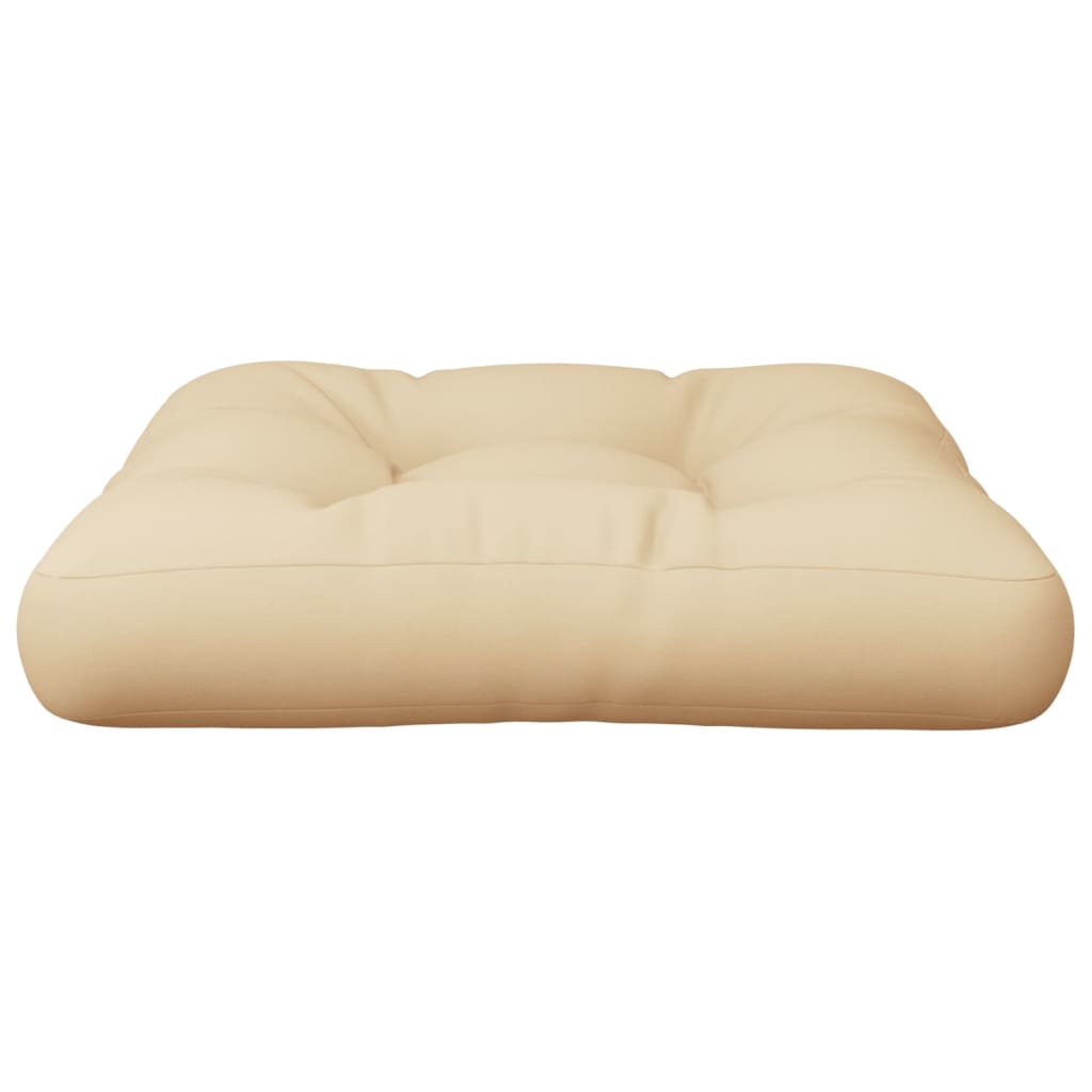 Coussin de palette beige 50x50x12 cm tissu