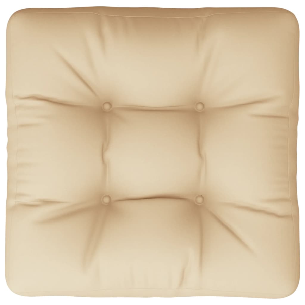 Coussin de palette beige 50x50x12 cm tissu