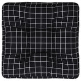 Coussin de palette motif à carreaux noir 50x50x12 cm tissu