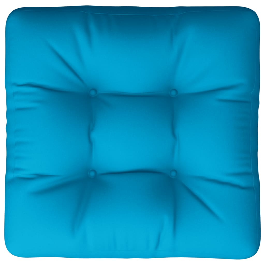 Coussin de palette bleu 60x60x12 cm tissu